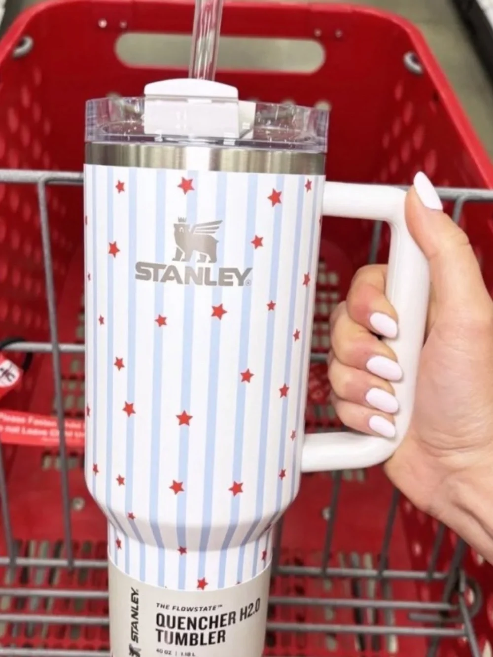 Stanley 40 oz Stainless Steel H2.0 FlowState Quencher Tumbler Blue Starry Strip